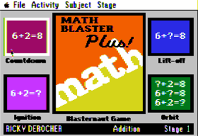 Math Blaster Plus! - Screenshot - Game Title Image