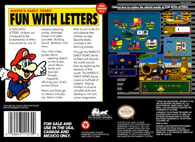 Mario's Early Years: Fun with Letters - Box - Back Image