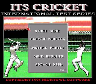 ITS Cricket: International Test Series (1994 Edition) - Screenshot - Game Select Image