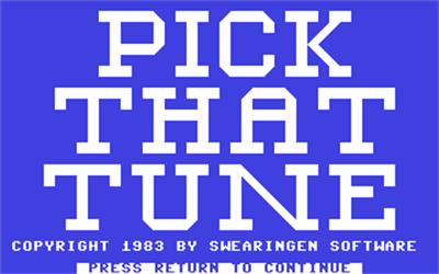 Pick That Tune - Screenshot - Game Title Image