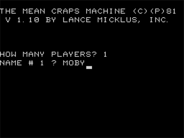 The Mean Craps Machine - Screenshot - Game Title Image