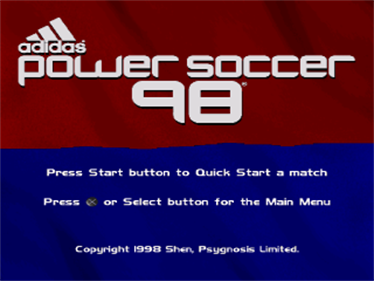 Adidas Power Soccer 98 - Screenshot - Game Title Image
