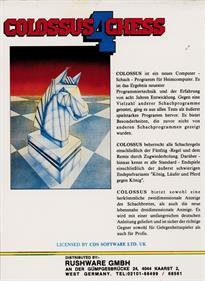Colossus Chess 4 - Box - Back Image