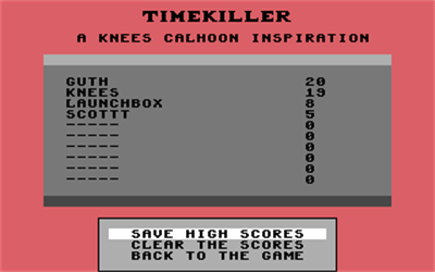 Timekiller - Screenshot - High Scores Image