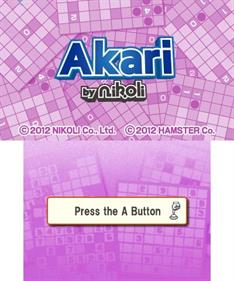 Akari by Nikoli - Screenshot - Game Title Image