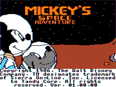 Mickey's Space Adventure - Screenshot - Game Title Image