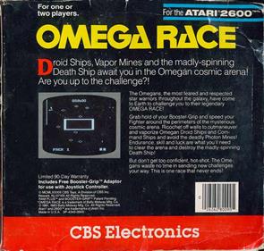Omega Race - Box - Back Image