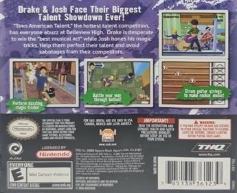 Drake & Josh: Talent Showdown - Box - Back Image