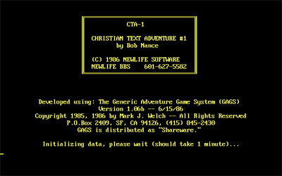 Christian Text Adventure #1 - Screenshot - Game Title Image