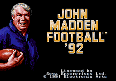 John Madden Football '92 - Screenshot - Game Title Image