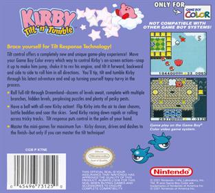 Kirby Tilt 'n' Tumble - Box - Back Image