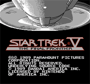 Star Trek V: The Final Frontier - Screenshot - Game Title Image
