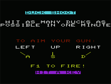 Duck Shoot (Anirog Software) - Screenshot - Game Title Image