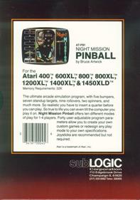 Night Mission Pinball - Box - Back Image