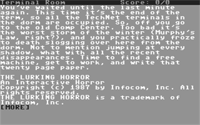 The Lurking Horror - Screenshot - Gameplay Image