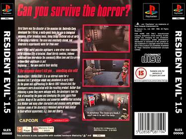 Resident Evil 1.5 - Box - Back - Reconstructed Image