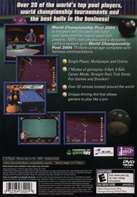 World Championship Pool 2004 - Box - Back Image