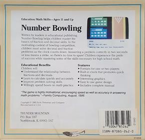 Number Bowling - Box - Back Image