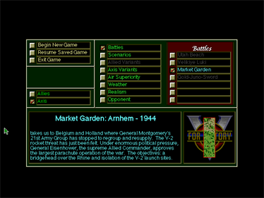 V for Victory: Market Garden - Screenshot - Game Select Image