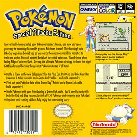 Pokémon Yellow Version: Special Pikachu Edition - Box - Back Image