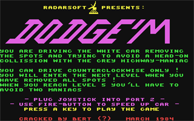 Dodge'm - Screenshot - Game Title Image