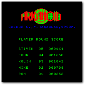 Arkanoid - Screenshot - High Scores Image