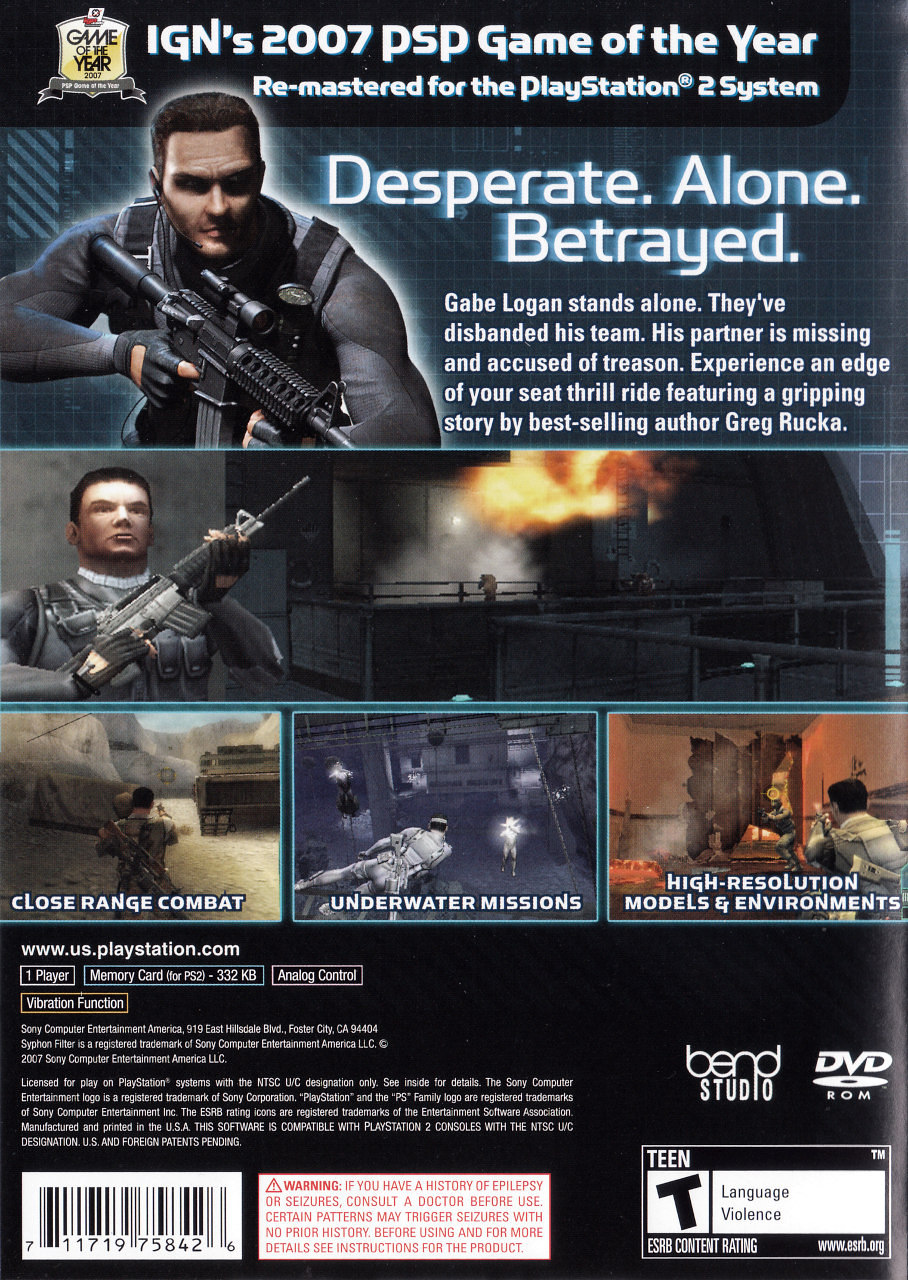  Syphon Filter: Logan's Shadow - PlayStation 2 (Renewed