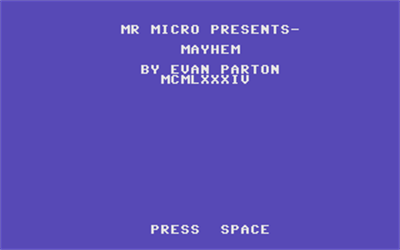 Mayhem - Screenshot - Game Title Image