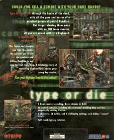 The Typing of the Dead - Box - Back Image