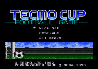 Tecmo Cup Football Game - Screenshot - Game Title Image