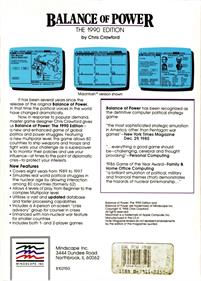 Balance of Power: The 1990 Edition - Box - Back Image