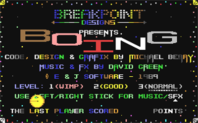 Boing (E&J Software) - Screenshot - Game Title Image