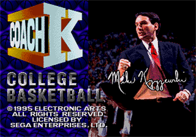 Coach K College Basketball - Screenshot - Game Title Image