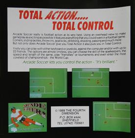 Arcade Soccer - Box - Back Image