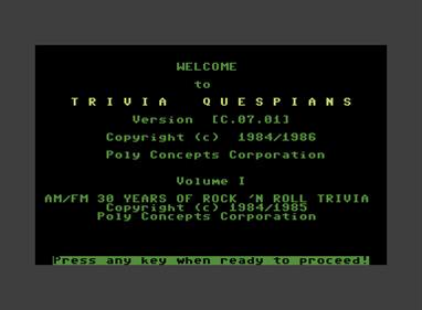 Rock 'n Roll Trivia: Volume 1 - Screenshot - Game Title Image