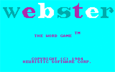 Webster: The Word Game - Screenshot - Game Title Image