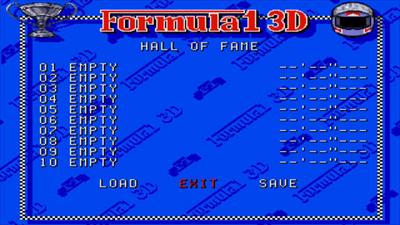 Formula 1 3D - Screenshot - High Scores Image