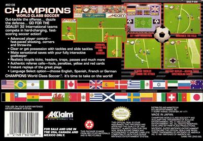 Champions: World Class Soccer - Box - Back Image
