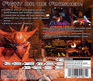 Quake III Arena - Box - Back Image