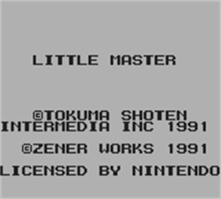 Little Master: Raikuban no Densetsu - Screenshot - Game Title