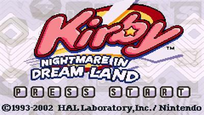 Kirby: Nightmare in Dream Land - Screenshot - Game Title Image