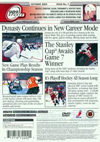 NHL FaceOff 2003 - Box - Back Image