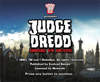 Judge Dredd: Dredd vs Death - Screenshot - Game Title Image