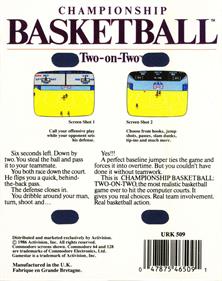 Championship Basketball Two-on-Two - Box - Back Image