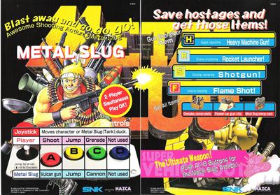 Metal Slug: Super Vehicle-001 - Arcade - Controls Information Image