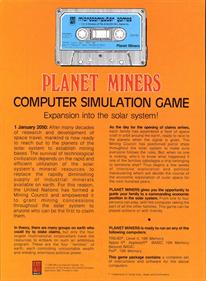 Planet Miners - Box - Back Image