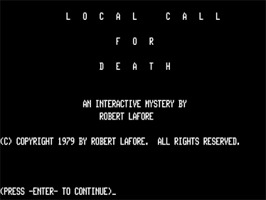 Local Call for Death - Screenshot - Game Title Image