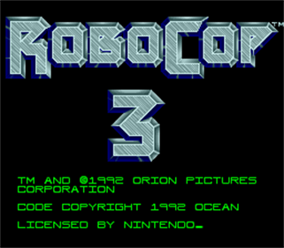 RoboCop 3 - Screenshot - Game Title Image