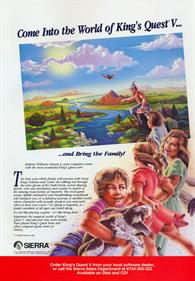 King's Quest V: Absence Makes the Heart Go Yonder! - Advertisement Flyer - Front Image