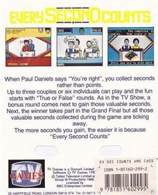 Every Second Counts - Box - Back Image